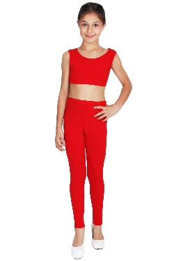LEGGINS DANZA LYCRA ROSSO BAMBINA